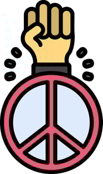 Peace Sign Line Filled Icon vector