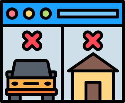 Booking Cancel Line Filled Icon vector