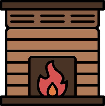 Fireplace Line Filled Icon vector
