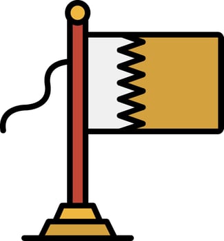 Qatar Flag Line Filled Icon vector