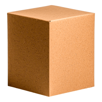 Plain Brown Cube Container on White Background for Packaging Use png