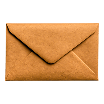 Brown Kraft Paper Envelope with Shadows png