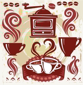 Set of coffee symbols vector