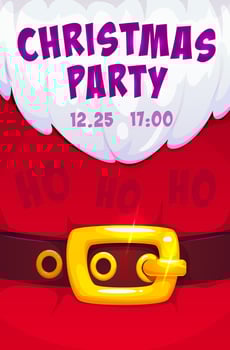 Christmas and Xmas holiday Santa Claus beard flyer vector