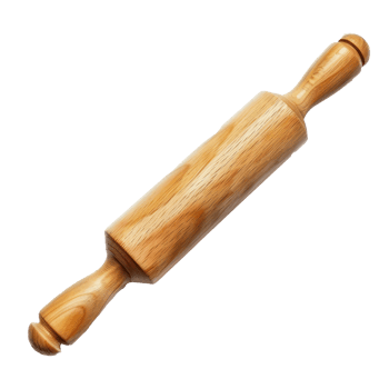 Rolling pin side view full length isolate on transparent background png
