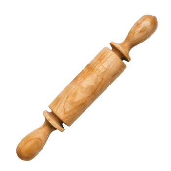 Rolling pin top view full length isolate on transparent background png