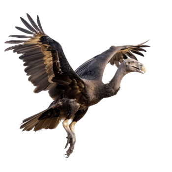 Dodo bird fly full body isolate on transparent background png