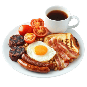 Full English Breakfast. Traditional British Cuisine png
