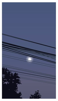 Moonlight silhouette of tree, illustration for background design. vector