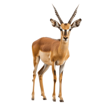 an antelope standing on a transparent background png