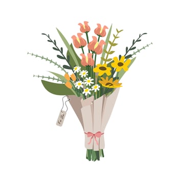 Bouquet gift. Wedding gift. Engagement gift. Anniversary gift. Mother day gifts. Father day gifts. Sick gift. Valentine gifts. Spring. Beautiful flower. Fresh flower. vector