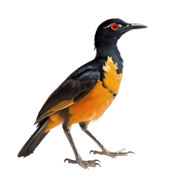 Rail bird side view full body isolate on transparent background png