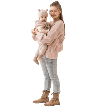 a woman holding a baby in her arms png