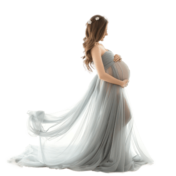 pregnant woman in a long dress on a transparent background png