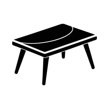 A black and white illustration of a table vector