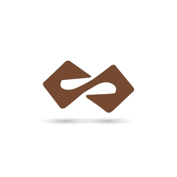 A brown logo with two arrows vector