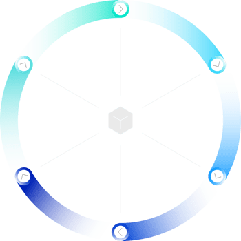6 Circular Diagram Flow Infographic template isolated clipart png