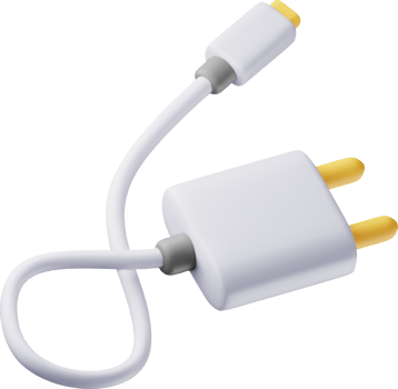3d white USB charger device png