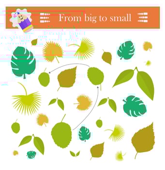 Form big to small. Puzzle game for kids. Attention tasks for children vector