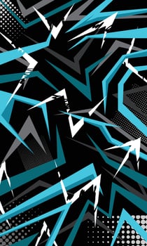 Abstract geometric sharp lines pattern racing background for sublimation jersey vector