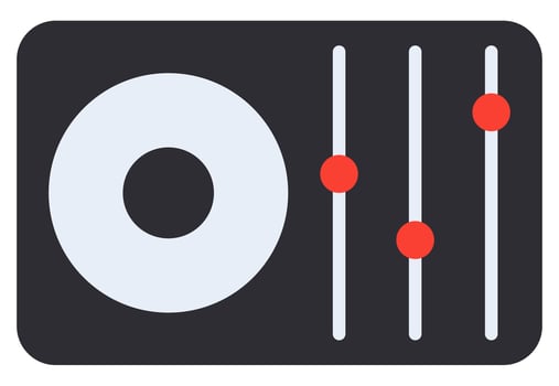 Audio mixer flat icon isolated on white background. vector