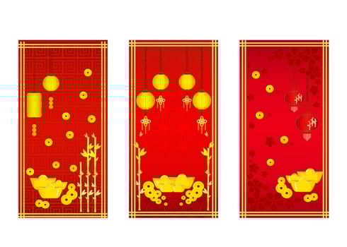 Red envelopes Pattern in a Festive New Year Design vector