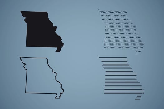Missouri State Hand Drawn Outline Map of USA vector