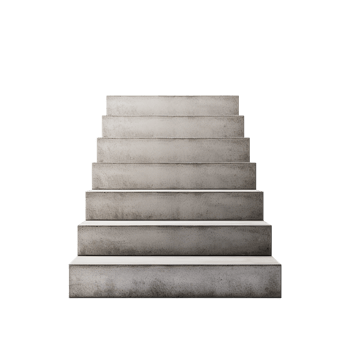 Concrete staircase with evenly spaced steps in clean modern design for architectural presentation png
