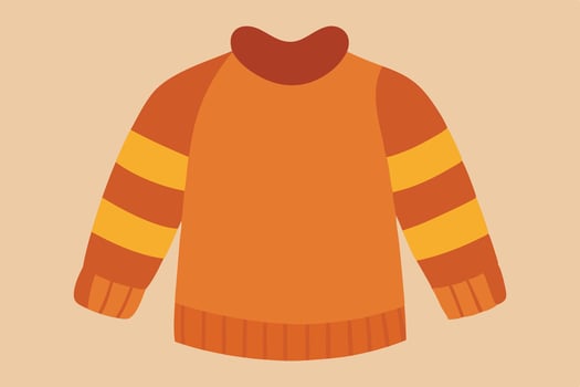 Hand Knitted Orange Sweater for Children vector