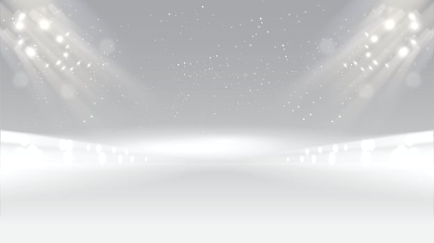 Abstract stage white gray background lighting communication concept, technology vector