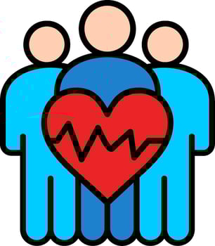 Family Line Filled Icon vector