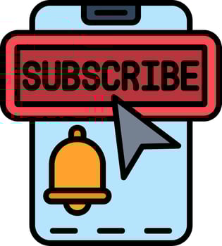 Subscribe Line Filled Icon vector