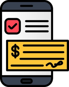 Paycheck Line Filled Icon vector