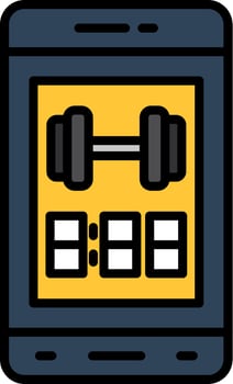 Mobile App Line Filled Icon vector