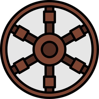 Ship Wheel Line Filled Icon vector