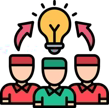 Brainstorm Line Filled Icon vector