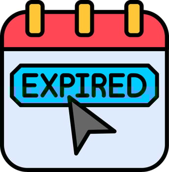 Expired Line Filled Icon vector