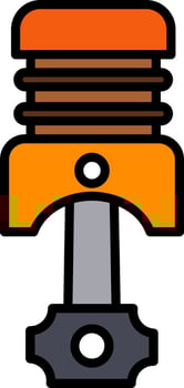 Piston Line Filled Icon vector