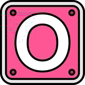 Letter O Line Filled Icon vector