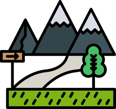 Pathway Line Filled Icon vector