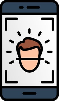 Face Id Line Filled Icon vector