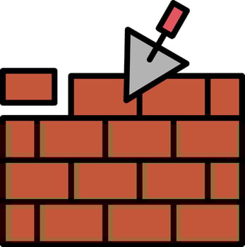 Brickwall Line Filled Icon vector