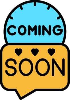 Coming Soon Line Filled Icon vector