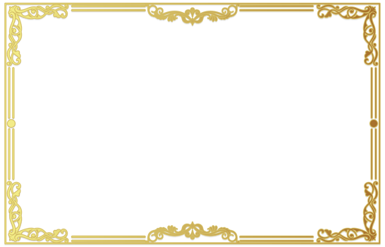 Golden vintage frame on brown wood grain background for greeting card. Card png