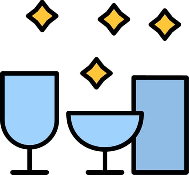 Glassware Line Filled Icon vector