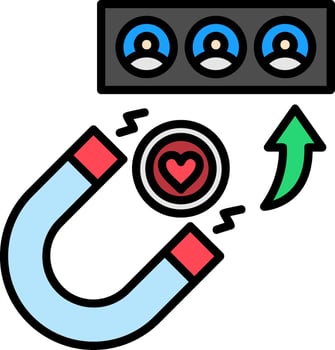 Magnet Line Filled Icon vector