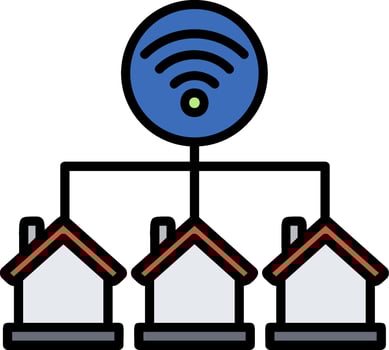 Home Control Line Filled Icon vector
