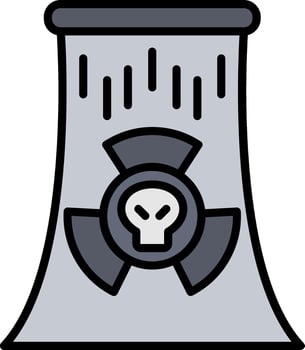 Nuclear Line Filled Icon vector