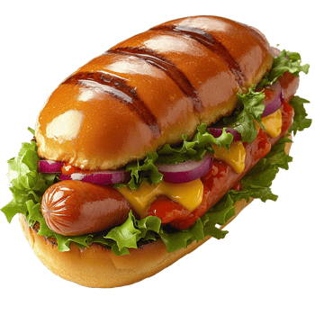 Delicious Hot Dog Clipart with Transparent Background for Creative Use png