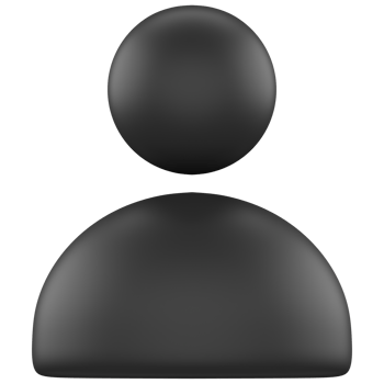 3d icon of a black user avatar png